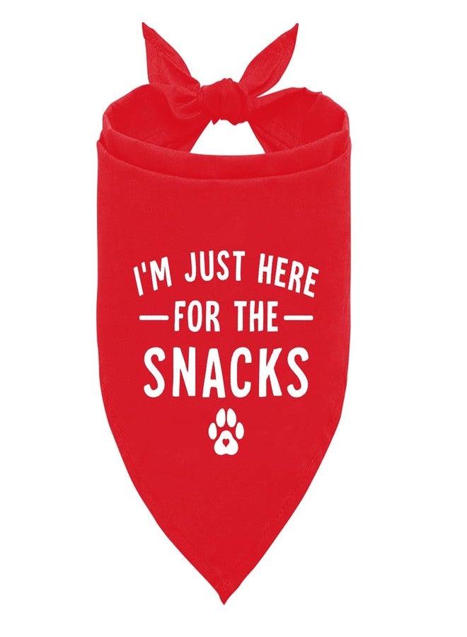 ZPPRJF I’m Just Here for The Snacks Dog Bandana,Red Pet Bandana, Pet Triangle Scarf, Dogs Bandanas for Small Medium Large Dogs, Gift for Dog Lover - Image 1